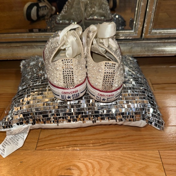 Converse Cream Pearl Embellished Sneakers - Bridal - Picture 5 of 7